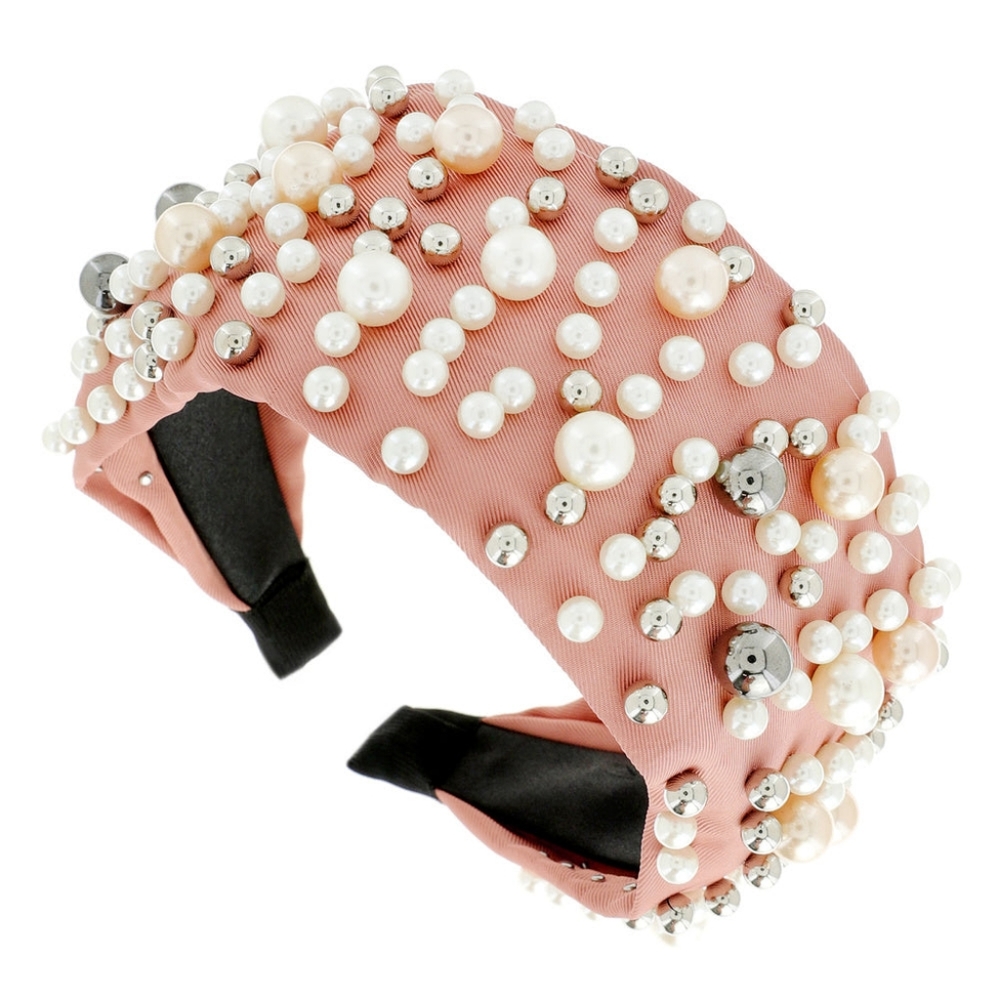 Pink Pearl Studded Headband